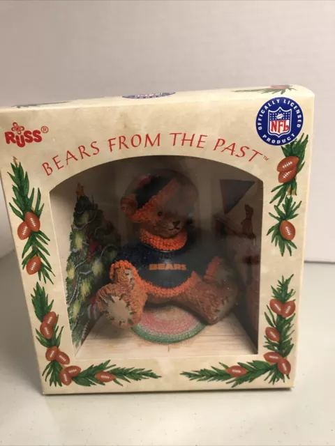 Bears from the Past Ornament, by Russ,Chicago Bears NFL NEW in original box 1994