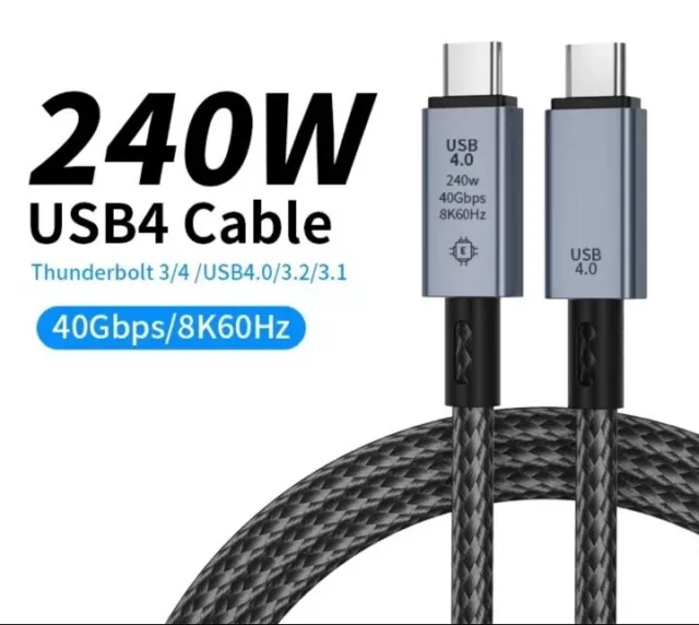 USB-4 Typ-C Kabel 240W Schnellladekabel⚡Datenkabel 8K Thunderbolt 3/4 Ladekabel