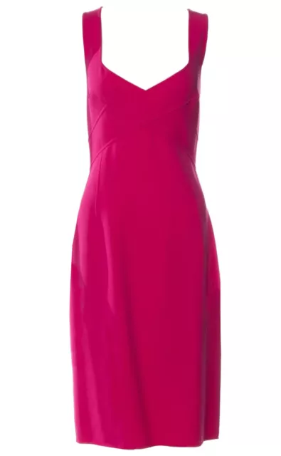 MICHAEL KORS COLLECTION Sleeveless Zinnia Pink Stretch Wool Dress 8 2