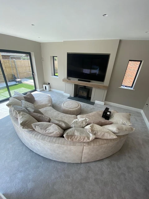 SOFOLOGY THE PALM Curved Corner Chaise sofa with Pouffe