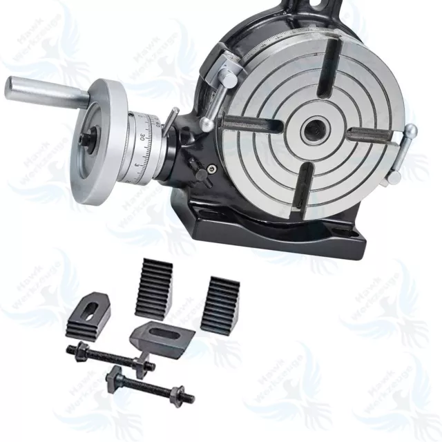 Rotary Table 6" (150 mm) Precision HV6-4 Slots With  M8 Clamp Kit for Milling
