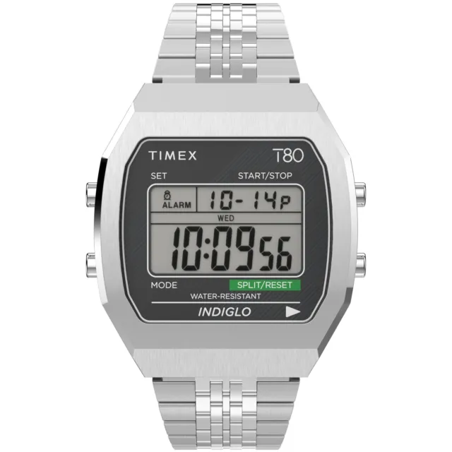 Timex T80 Steel 36mm Silver Watch - Brand New