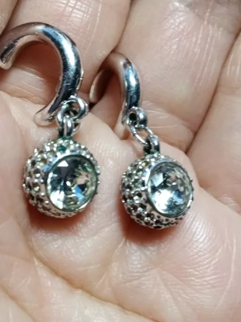 Genuine Swarovski  Crystal and Rhodium Plated Drop/Dangle Earrings