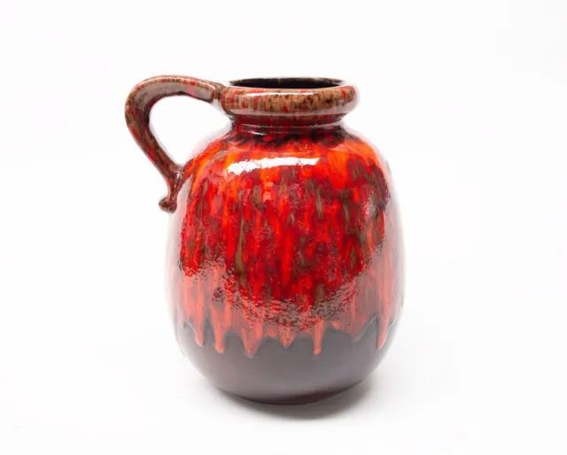 Retro Scheurich Lava Vase West Germany, Red Orange Brown, 484-30