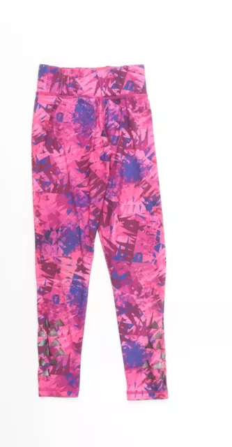 Dunnes Stores Girls Pink Geometric Polyester Jogger Trousers Size 8-9 Years  Reg