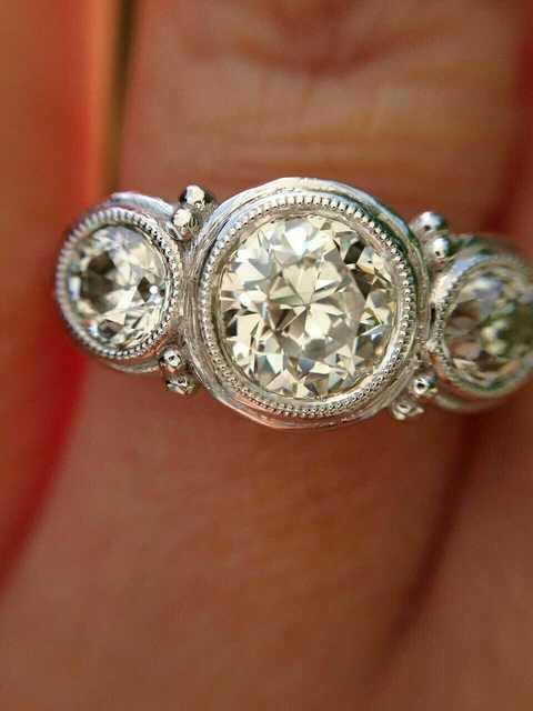 Bague De Fiançailles Or Blanc 14k 2,75 Ct Diamant Simulé - Taille Personnalisable, Neuve
