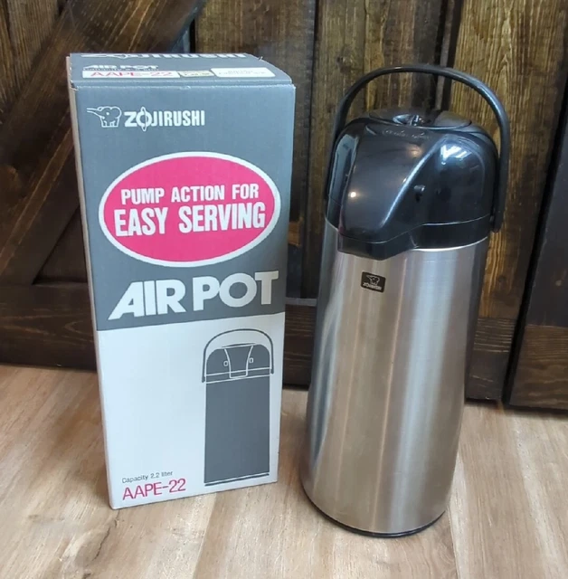 Zojirushi Premier Air Pot Beverage Dispenser Stainless Steel Pump Action 2.2L
