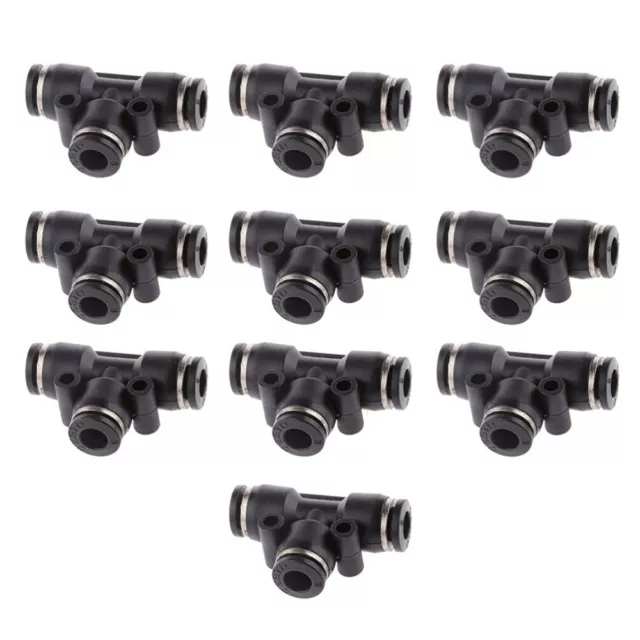 10pcs OD 6mm 1/4'' Tee Union Pneumatic Push Connector Quick