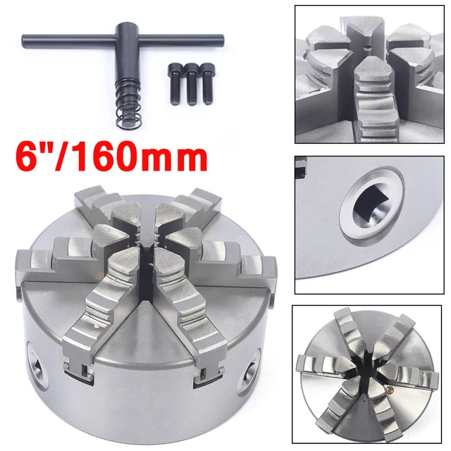 6-jaw lathe chuck self-centering Chuck 6" 160mm Chuck Hardened Steel SALE US
