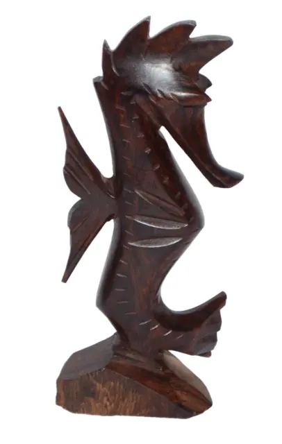 Hand Crafted Wood Seahorse Figurine Puerto Vallarta Beach House 5.25" Tall