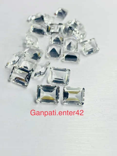 Crystal Quartz Loose Gemstone Faceted Octagon Cut 9x7 MM Natural Calibrated E