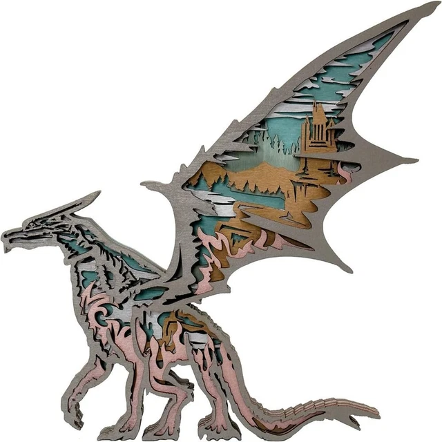 Boxwood Handmade Home Decor 8.7*7.9 Inch 3D Dinosaur Crafts Ornaments  Office
