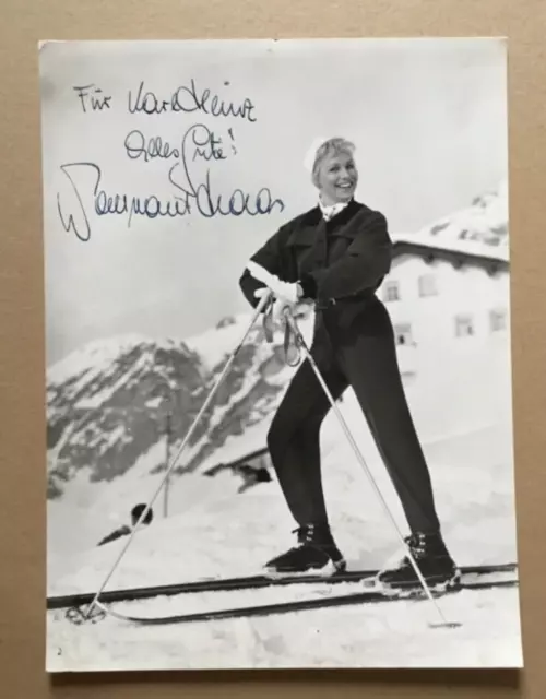 Waltraut Haas (Original-Autogramm auf Pressefoto) - Ski / Schnee