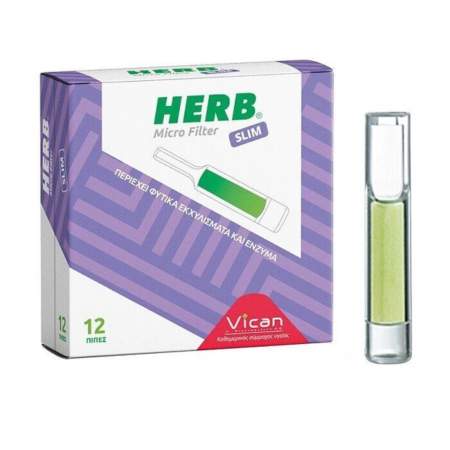 Microfiltro Vican Herb absorbe alquitrán y nicotina delgado 12 filtros.