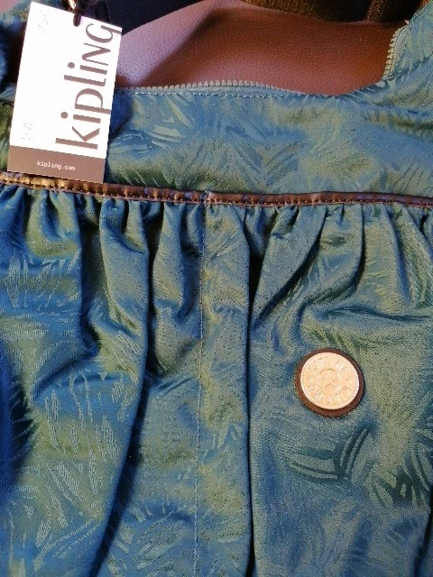 KIPLING TASCHE/ RUCKSACK Noralis in 1, neu, petrol gemustert EUR