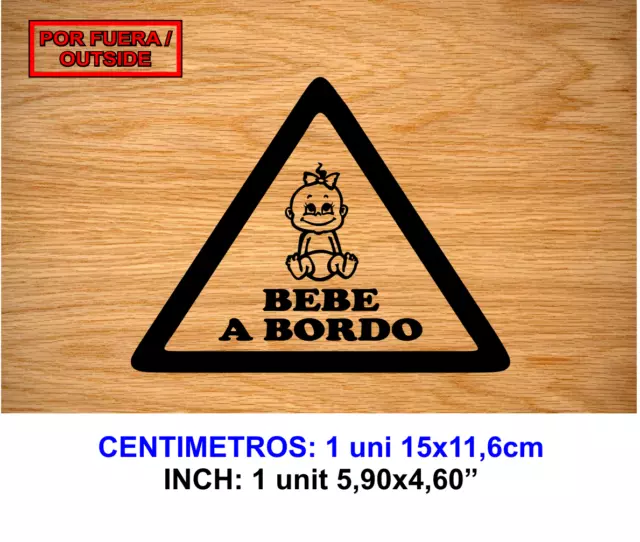 GENERICO Sticker Letrero Bebe a Bordo Niño Adhesivo Señaletica