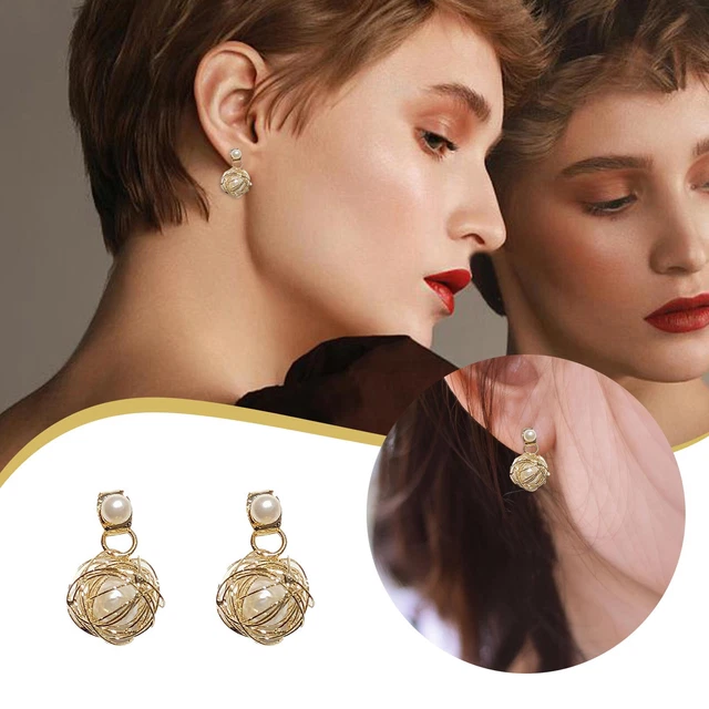 Flat Back Earrings for Women Diamond Stud Earrings Women's Simple Earrings