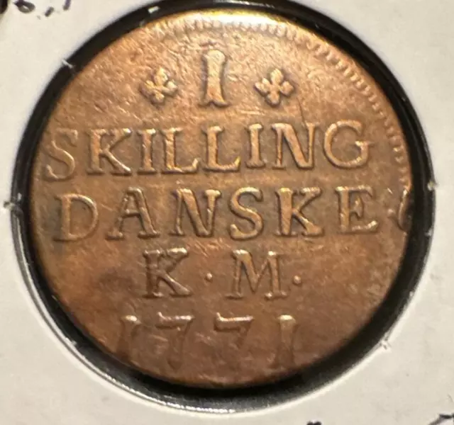 Denmark 1771 skilling KM 616.1 XF light cleaning