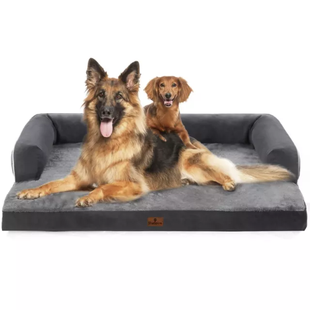 Orthopedic Dog Bed Memory Foam Dog Couch Bed Comfy Bolster Pet Bed for Jumbo Dog