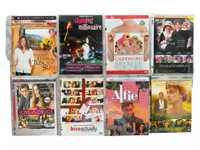DVDs Bulk Lot Bundle - 8x Romance, Drama, Comedy Movies