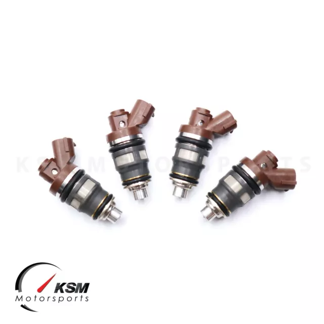 4 fit DENSO 440cc FUEL INJECTORS FOR TOYOTA SW20 3S-GTE EJ20 BG5 BD5 SIDE FEED