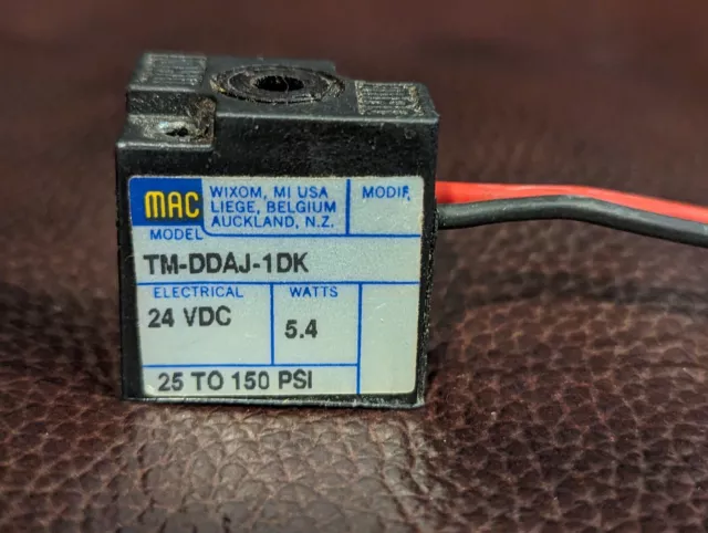 MAC TM-DDAJ-1DK 24VDC  5.4 watts 25-150 psi
