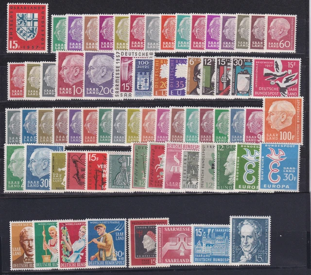 Saar OPD Saarbrücken 1957-1959 Mi.Nr. 379-448 postfrisch ** MNH komplett.