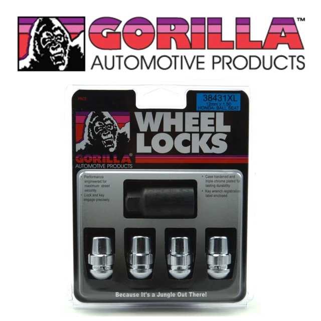 GORILLA LOCK LUG Nuts Chrome For Honda Acura Radius Ball Stock OEM