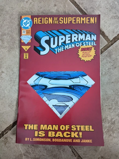 SUPERMAN: THE MAN OF STEEL #22 (1991 Series) DC Comics 'Die-Cut Cover' VF/NM