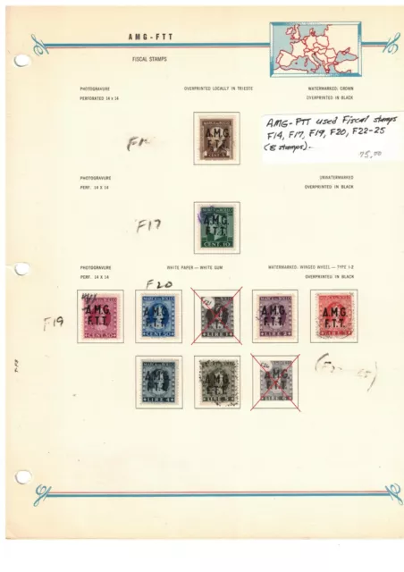 AMG FTT Trieste 1947 Fiscal Revenues with 2 Line Overprint Rare See Description