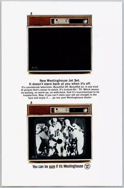 1965 Westinghouse Television TV Jet Set Instant On No Warm Up Print Ad