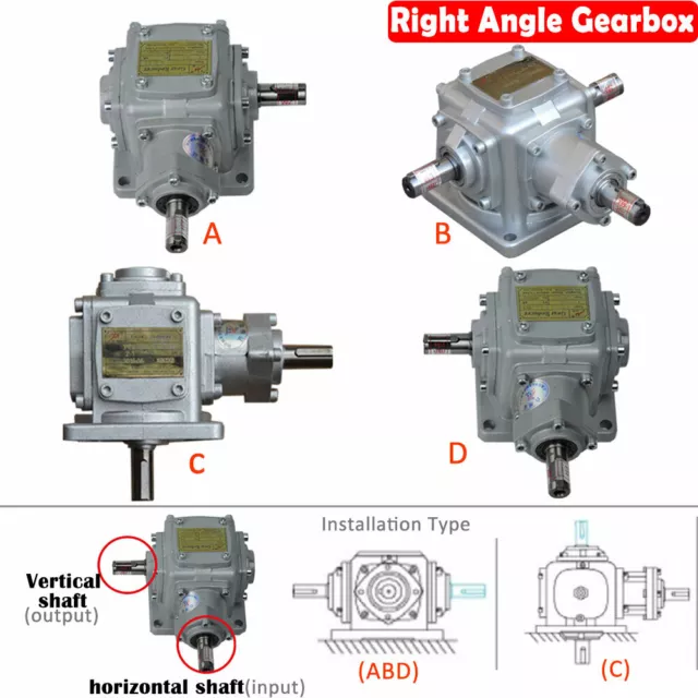 2/3 Shaft 15mm Right Angle Gearbox Reducer Transmission Ratio 1:1 2:1,DHL