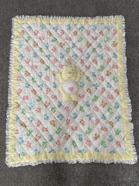 Vintage CARE BEARS Baby Crib Nursery Bedding Set Blanket and Bed Skirt 1984 READ