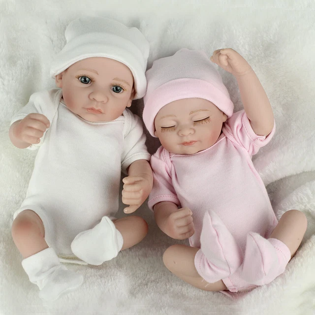 10'' Reborn Baby Dolls Lifelike Newborn Full Body Vinyl Silicone Boy&Girl Doll