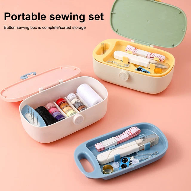 1 juego de almacenamiento de costura Partition Design Sewing Mini Travel juegos de costura caja con