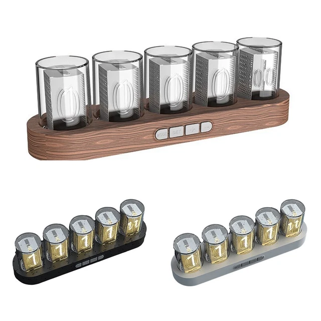 Nixie Horloge Tube Numérique Rétro DIY - Éclairage RVB Personnalisable, Alarme, Kit à Monter