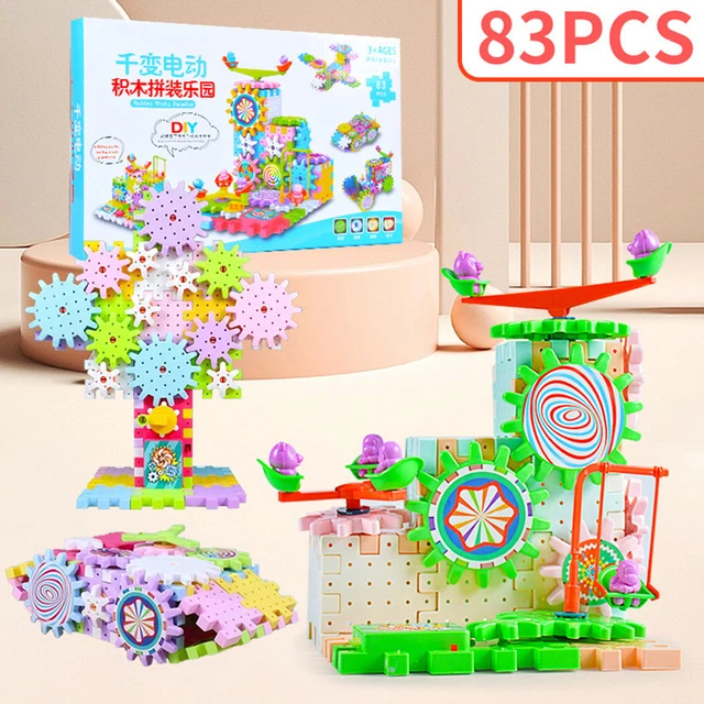 83pcs Electric Gear Building Blocks Toys Creative Intelligence Puzzle Game Gift