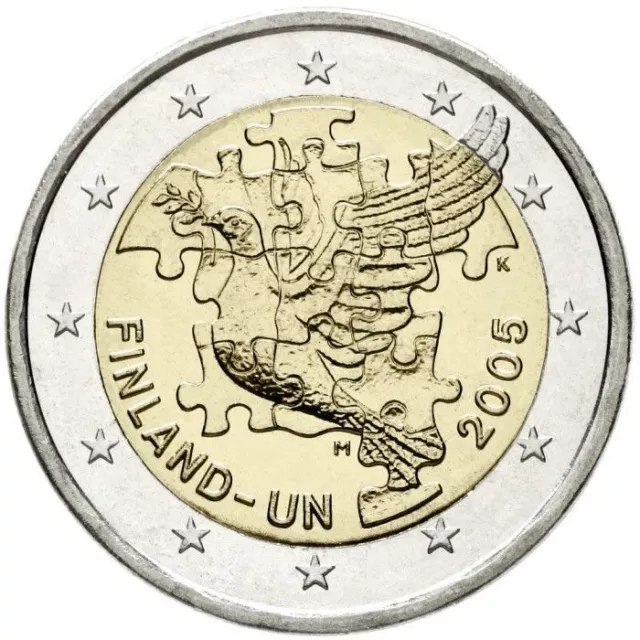 Finland 2 euro coin 2005 "Finland's UN Membership" UNC