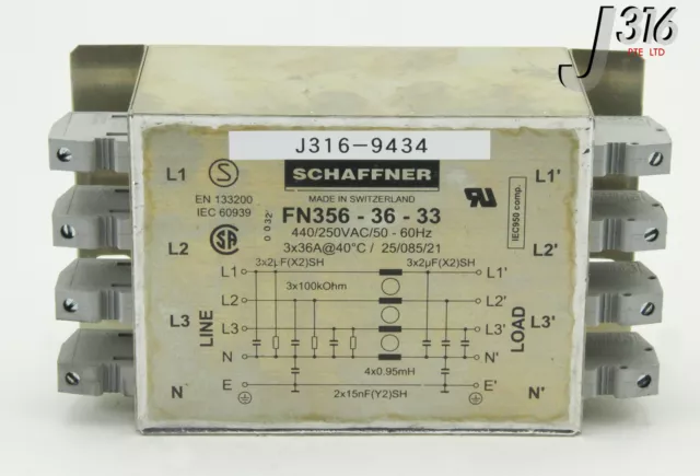 9434 Schaffner Power Line Filter FN356-36-33