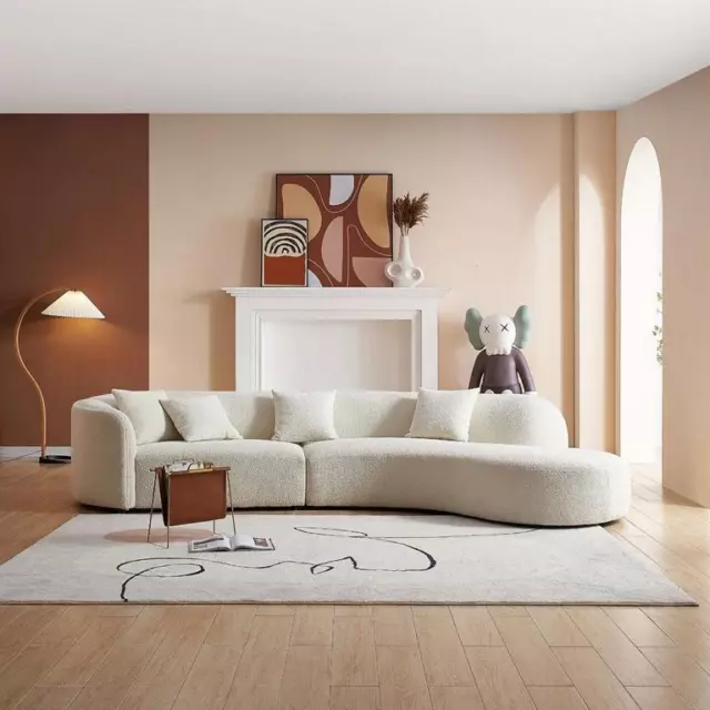 Grauer Fünfsitzer Luxus Sofa Große Wohnlandschaft Moderne Möbel Neu 2