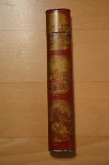 Biedermeier Stricknadel Dose Büchse Etui, Ansichten Frankfurt, Wimpfen, Schloss