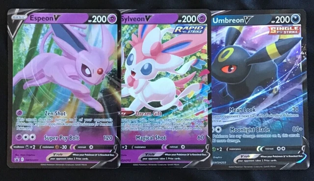 POKEMON UMBREON SYLVEON ESPEON V Full Art Promo 3 Card