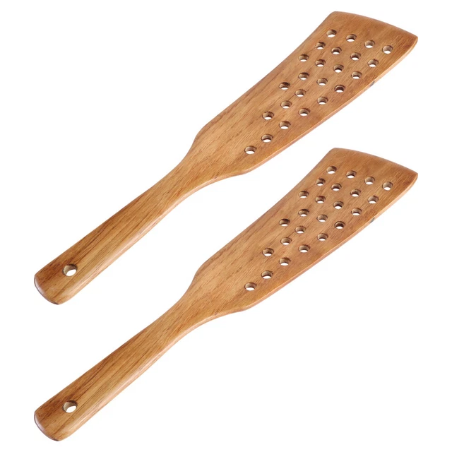 Lot 4 Ustensiles Cuisine En Bois De Teck - Spatule, Cuillère, Fourchette à Salade, Antiadhésif