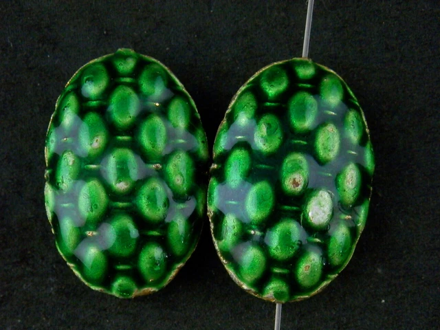Pair Good Quality Chinese Brass Inlay Cloisonne *Turtle Back* Pendants QQ014