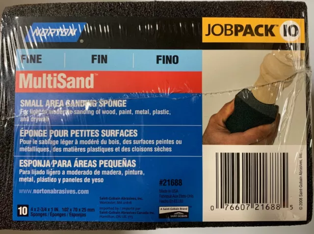 Norton 21688 MultiSand Small Area Lijando Esponja Fina 10 Pack Nuevo ENVÍO GRATIS