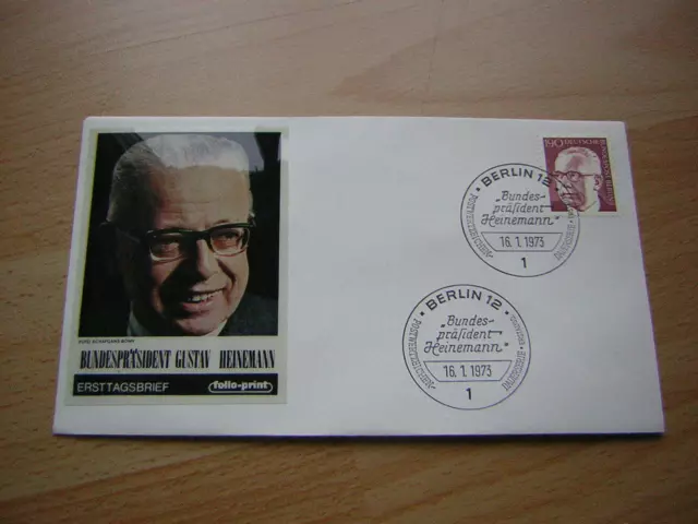 Ersttagsbrief / FDC, Berlin 16.01.1973   Gustav Heinemann 2 (433) 190