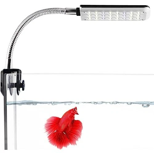 LED Aquarium Light for Fish Tank, 24 LEDs, White & Blue Adjustable 360° Flexi...