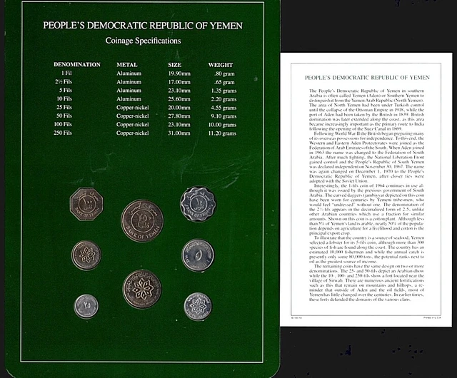 Coin Sets of All Nations People's Deocratic Republic of Yemen 8 Coins UNC 2