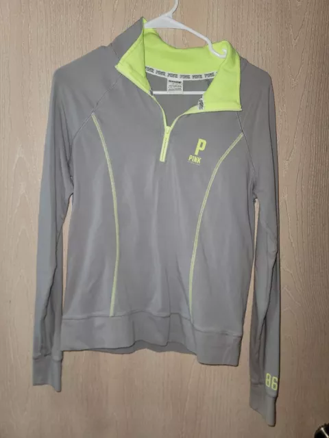 Pink By Victoria's Secret Reflective 1/4 Zip Pullover Sweatshirt Size Small