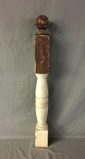 Antique Decorative Solid Wood Turned Newel Post Old Vtg Staircase 75-19B